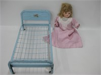 Vintage Amsco Doll-E-Bed & Vintage Doll