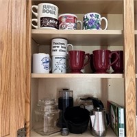 Coffee Mugs, Coffee Pot, Assorted