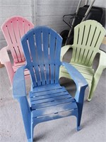 3 Plastic PorchChairs( Faded)
