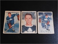 3 1953 54 Parkhurst Hockey Cards Toronto