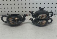 Royal Sealy Mustard dish W/Salt & Pepper Shakers