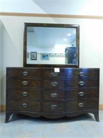 Heritage Henredon Mahogany 12 Drawer Curved Front