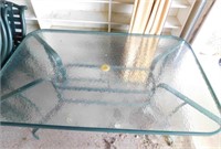 Oblong Glass Top Table & 4 Chairs