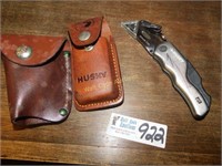 Husky Razor Knife New In Leather Case