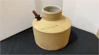 Vintage ceramic water jug with metal spout
