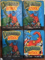 Lot of (4) UNOPENED Packs Vintage Dinosaurs Attack