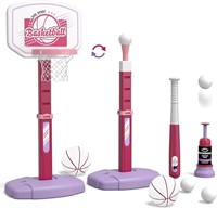 HYES 2 in 1 Kids Basketball T Ball Set.