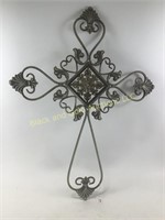 Metal wall cross with design