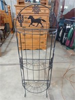 Western style horse iron shelf