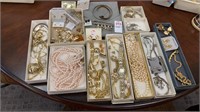 Large lot of jewelry CK watch,pearls chains