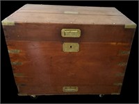 Antique Chinese Style Chest With Brass Fittings
