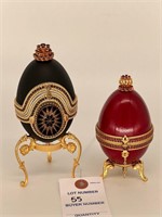 2 Faberge-Style Music Box Eggs