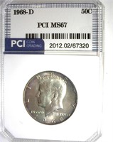 1968-D Kennedy MS67 LISTS $750