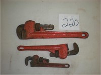 3 Small Pipe Wrenches