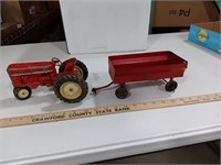 Vintage International Toy Tractor & Red Wagon