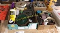 Wheels, woodworking pegs, screws, sandpaper