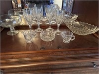 Crystal wine glasses, and glassware sugar and