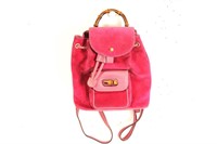 Gucci Pink Bamboo Backpack
