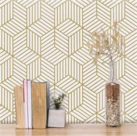 Gold and White Geometric Wallpaper