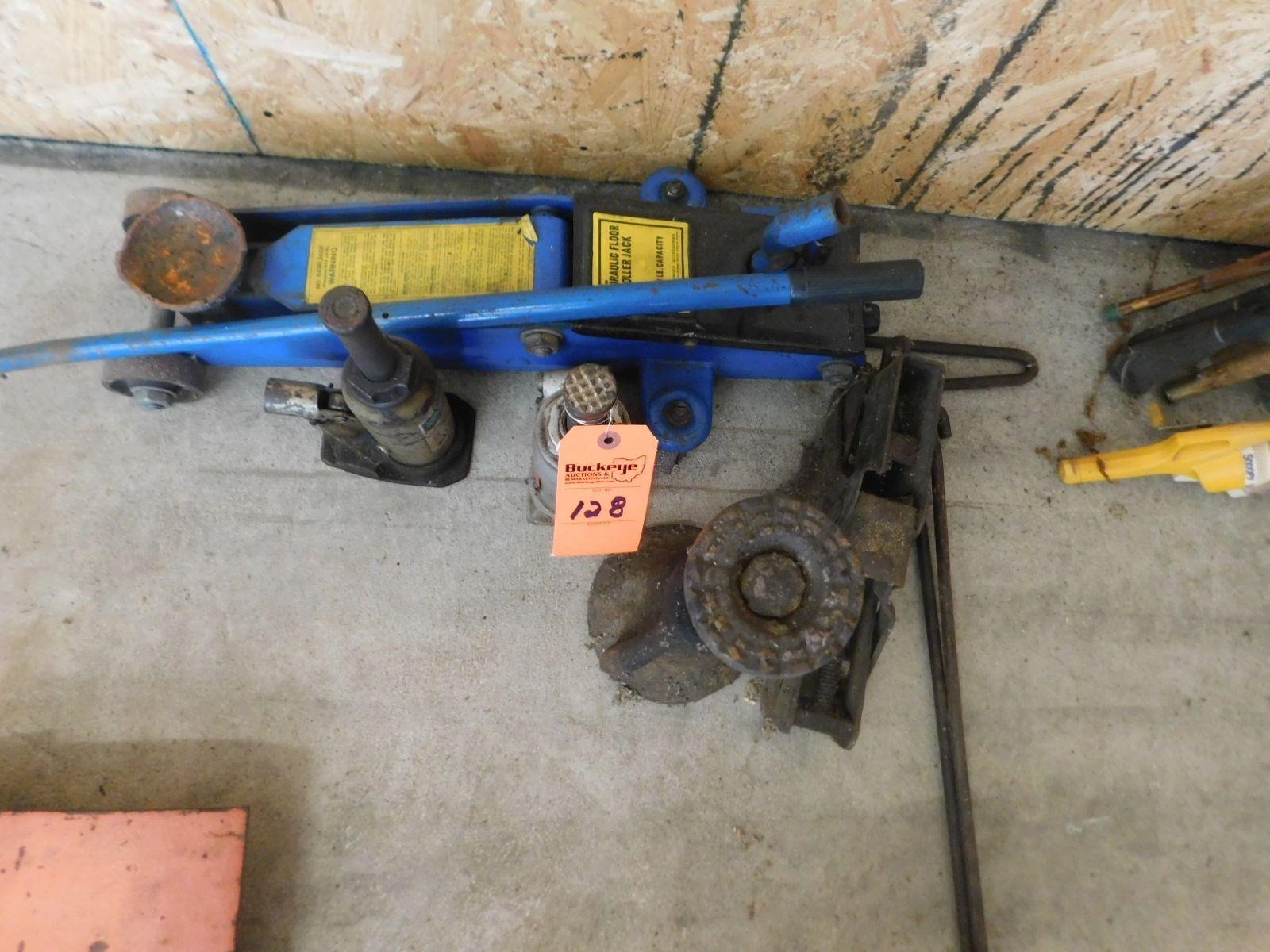 Lot 128  Floor and Bottle Jacks.