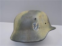 WWII German M40 SS camo double decal helmet shell