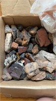Collection of rocks in one box, different types