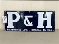 49. P&H Harnischfeger Corp. Porcelain Sign