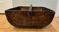 Wooden Chinese Farmer Rice Basket Paddy Field Trug