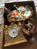 Clock, Perfumes, Vanity Mirror