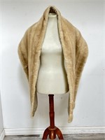 Vintage ivory fur stole shawl