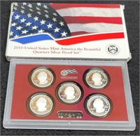 2010-S 5 Coin A The B Silver Quarter Proof Set