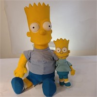 Large 1990 Bart Simpson 22" and  10" Plush Bart