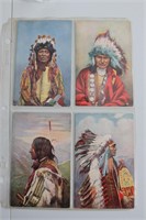 4- Tucks Native American Chiefs Postcards