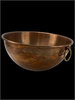 Copper Mixing Bowl With Rolled Edges
