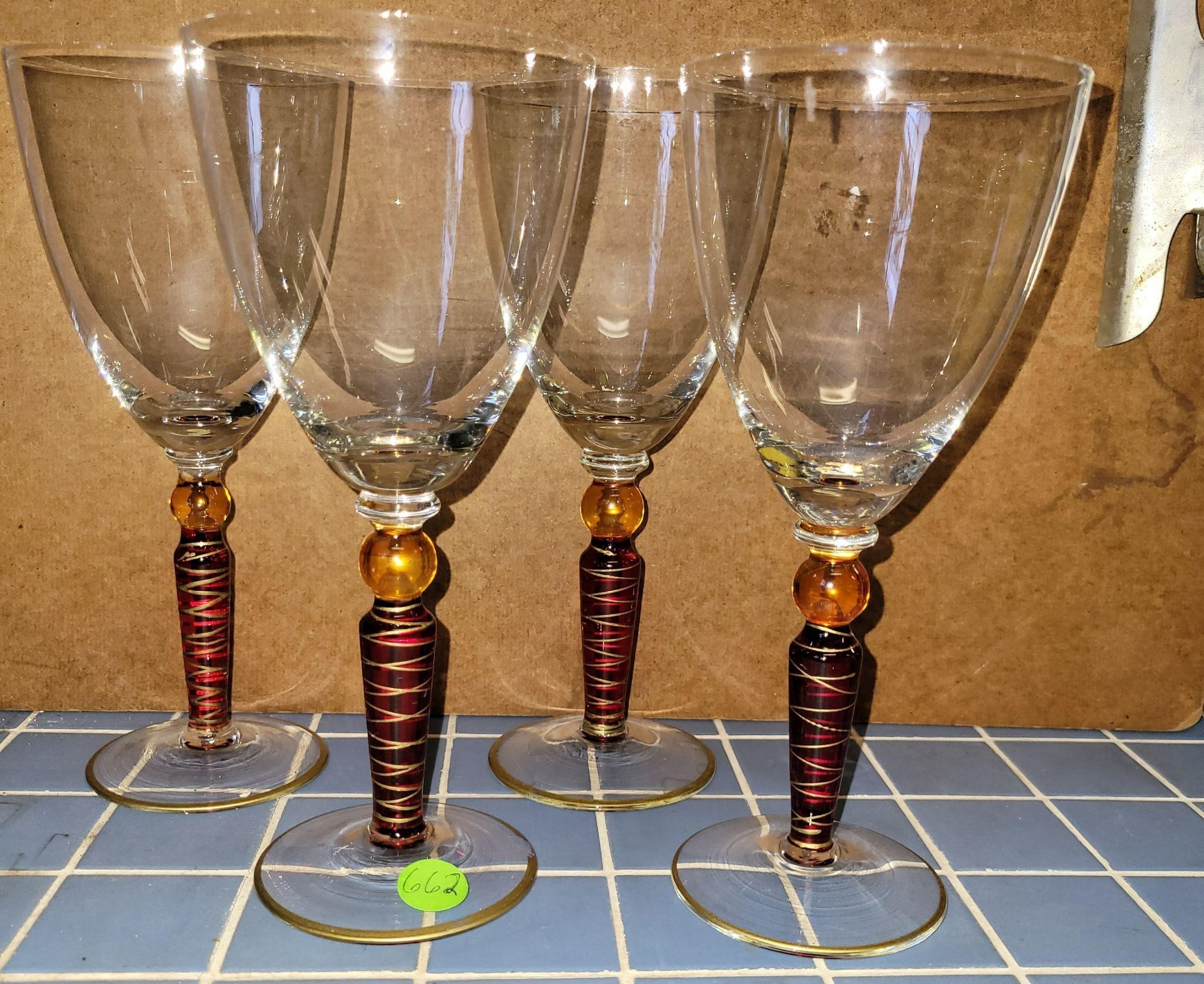 Vtg Orbit Spice Wine Glass 8 5?8"