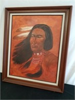 Framed Native American picture signed Betty