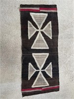 Woven (Navajo?) Blanket/Mat (19 x 44 inches)