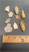 Indian Artifacts 9 Arrowheads