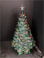 Vintage Ceramic Christmas Tree, Birds & Bulbs.