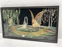 Framed Fairy Art 18 3/4 x 10 3/4 "