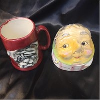 Candy dish and ceramic stein mug set 
Hatch