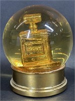 Z Gallerie Perfume Shaped Snow Globe Glitter Gold