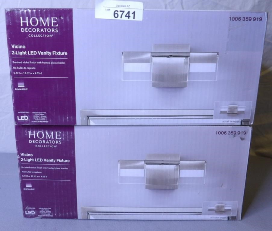 2x Home Decorators Vicinio 2 Light Vanity Fixtures