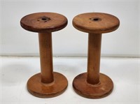 2 Vintage Wooden Spools