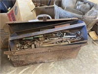 TOOL BOX WITH WRENCHES AND  MISC HARDWARE