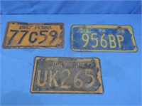 Vintage PA Plates 1944, 1947, 1958