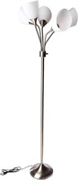 Adesso Shade Floor Lamp, Silver