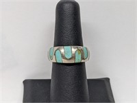 .925 Sterling Silver Turquoise Ring