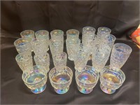 Collection of Iridescent Rainbow Carnival Glass