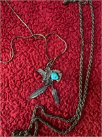 Sterling Silver Native  Necklace Turquoise